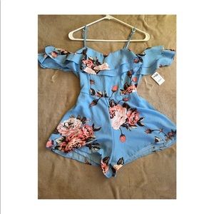 Charlotte Russe Off the shoulder floral Romper